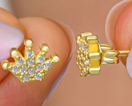 Heliophilia Silver Pendientes de Plata de Ley 925 con Baño de Oro y Circón